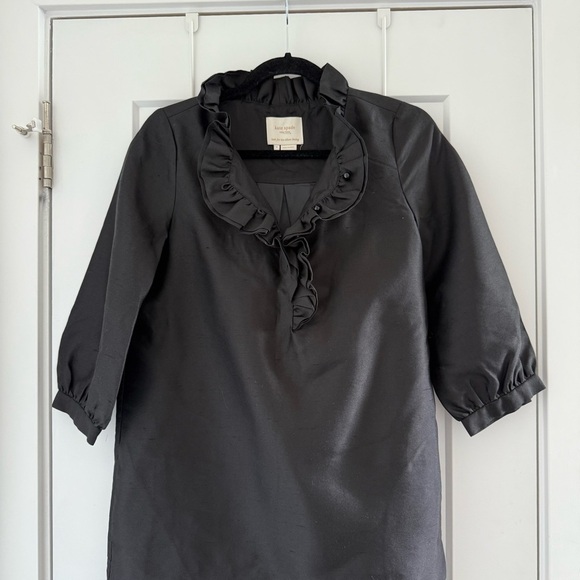 Kate Spade black silk taffeta dress with ruffle collar - Small - Picture 5 of 8